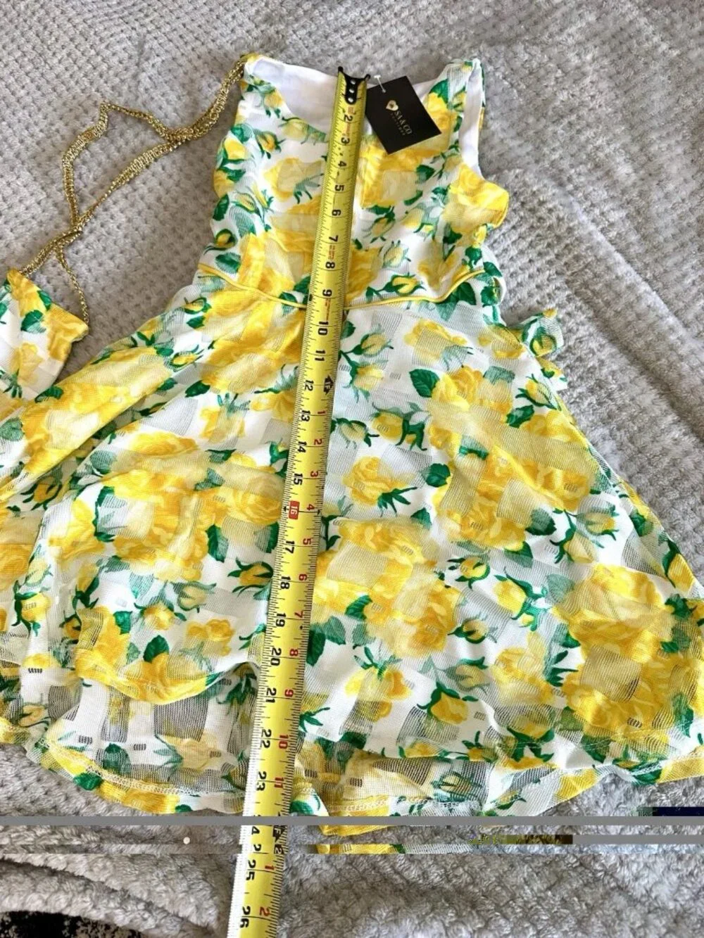 Girls Size 6 Yellow Floral High Low Dress Purse 2 Piece Set NWT 0526
